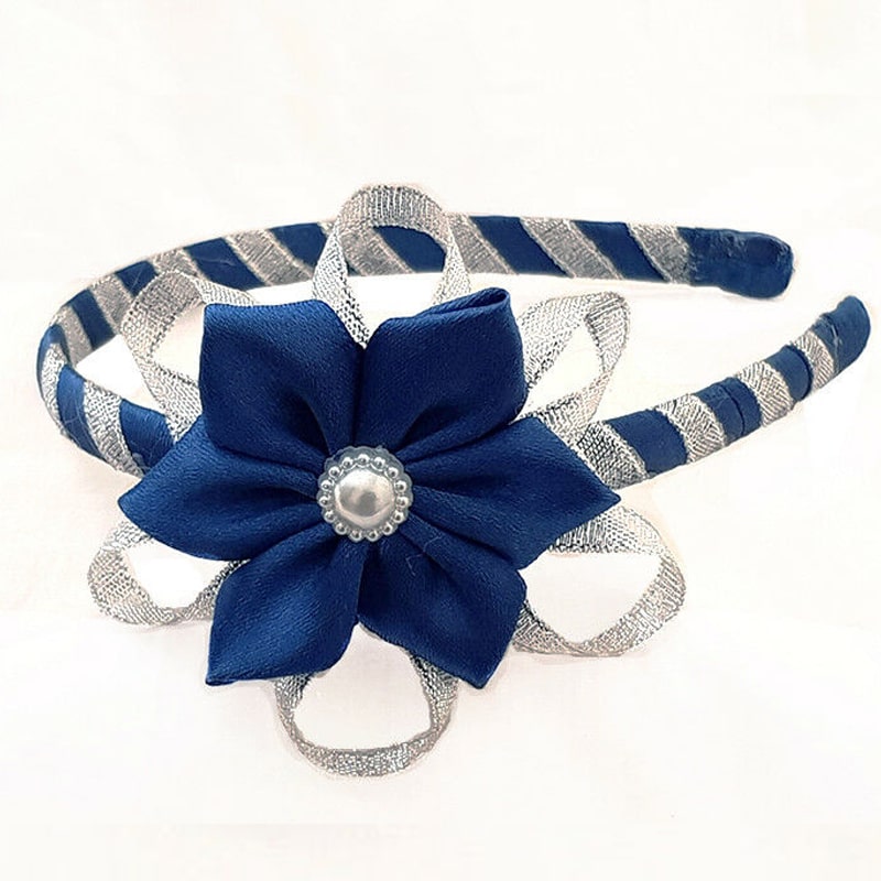 Alice band with dark red Satin Flower