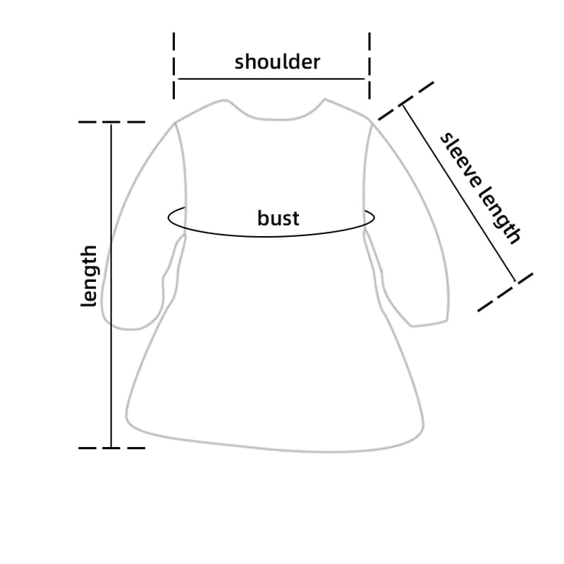 Floral smocked dress-size chart