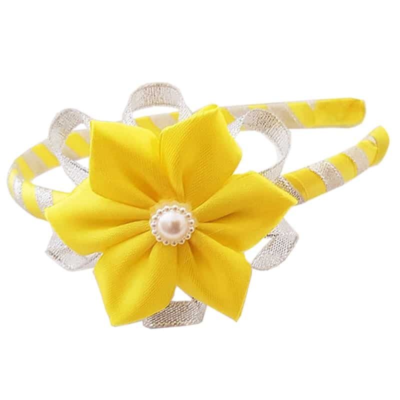 Alice Band with Yellow Satin Flower
