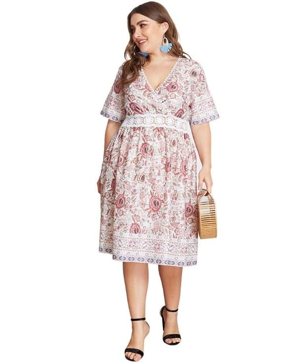 Plus size dress Printed long skirt women's summer dress - Image 7