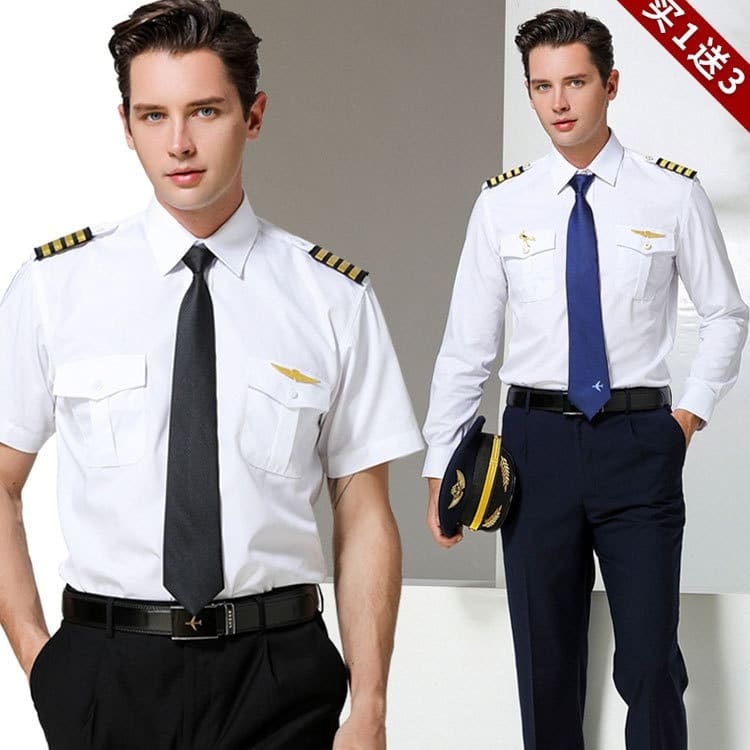Pilot Uniform White Shirt with Epaulet - Image 3