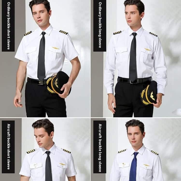 Pilot Uniform White Shirt with Epaulet - Image 5