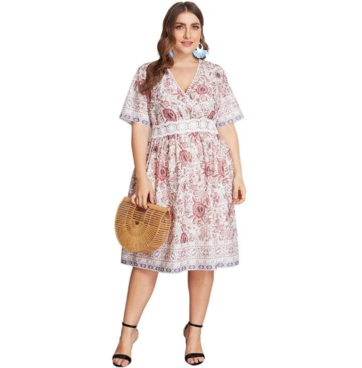 Plus size dress Printed long skirt women's summer dress - Image 4