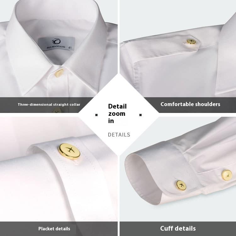 Pilot Uniform White Shirt with Epaulet - Image 4